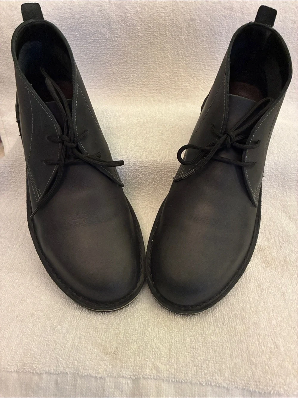 Veldskoen Unisex Genuine Black Leather Chukka Boots, casual durable everyday